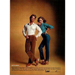 1979 Lee European Corduroy 70s Fashion Vintage Print Ad Woman Capris Wall Art